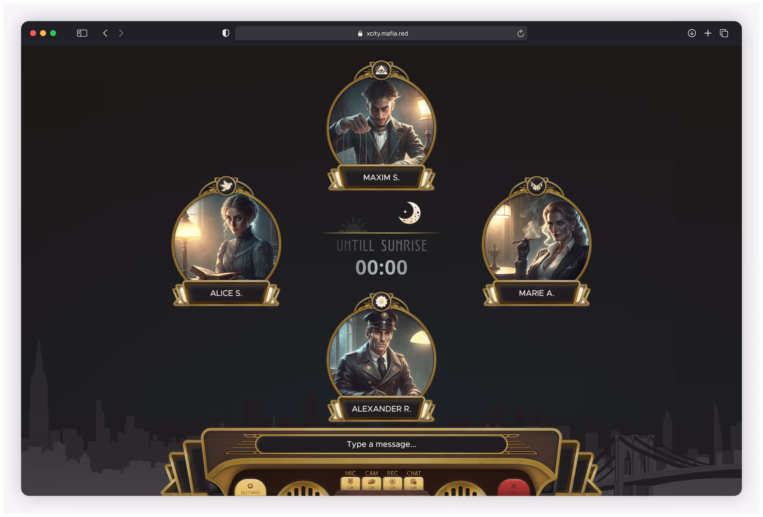 Интерфейс видеосозвона для игры