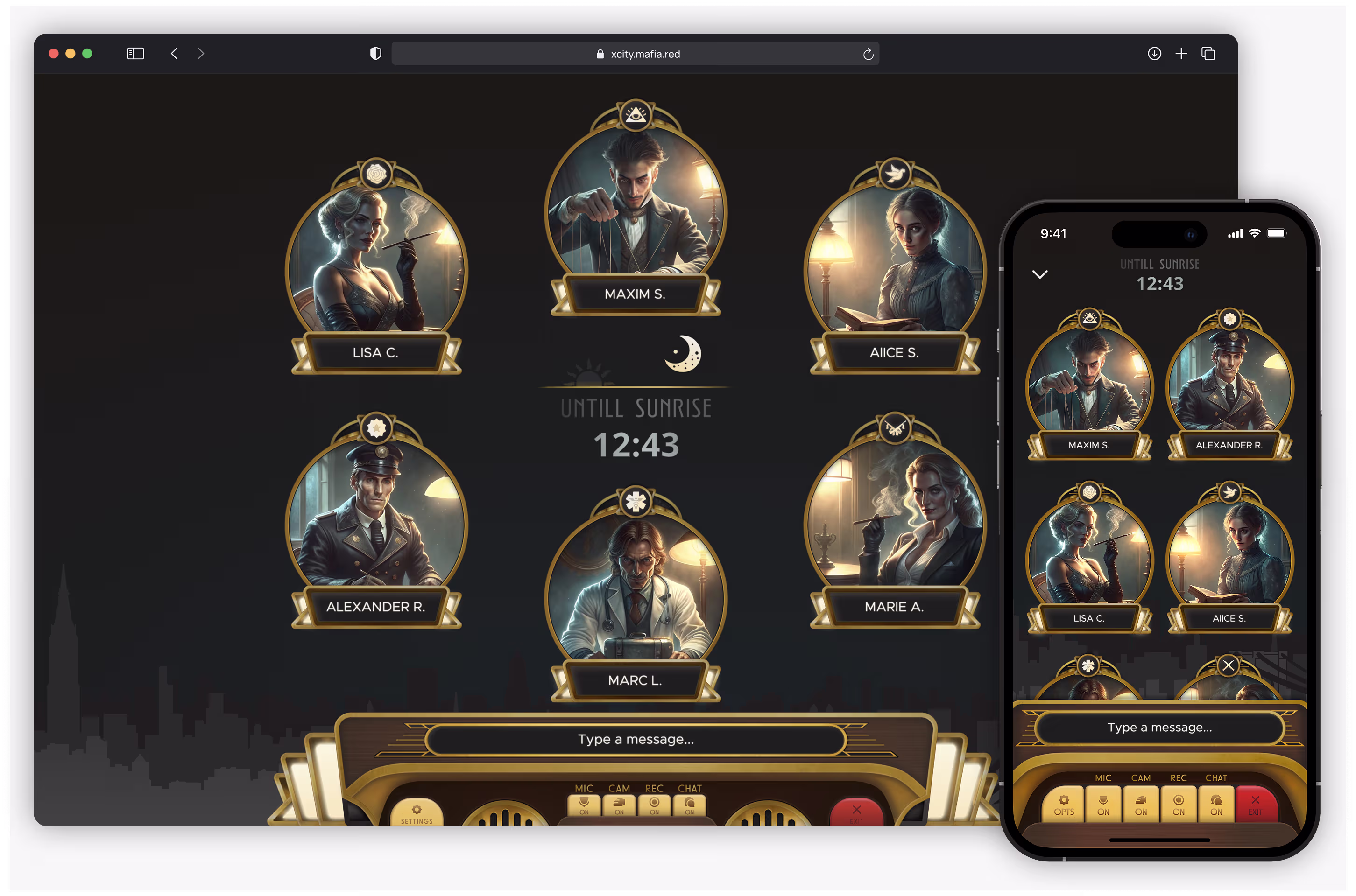 X-CITY Mafia — десктоп интерфейс